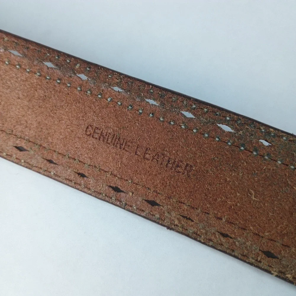 Vintage Lauren Ralph Lauren floral embossed leather belt Size SM Brown